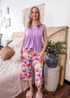 Tank Top/Flutter Capri PJ Set Bamboo | Lilac/ Blooming Love