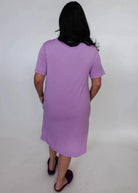 Lilac Nightshirt V Neck With Pockets Bamboo - Georgia Rylan - Cloud Nine Pajamas