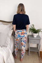 Lotus Flower Print High Waisted Buttery Soft Leggings | O/S fits women XS-L back view