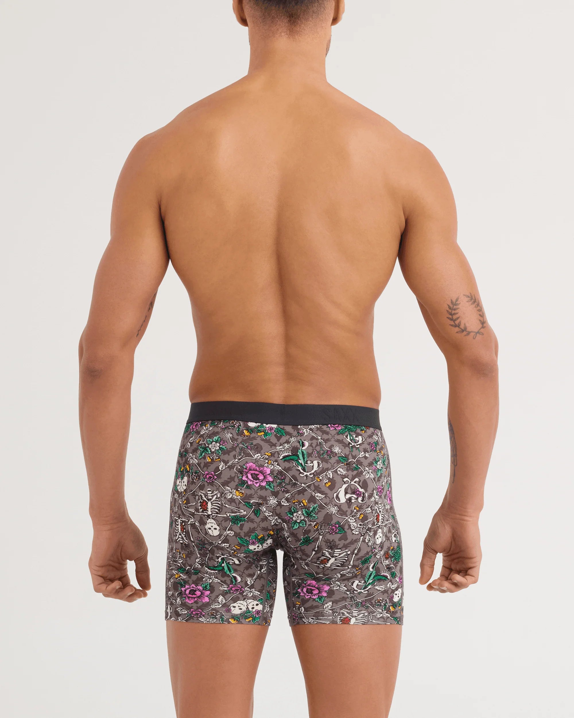 SAXX Vibe Xtra Soft Boxer Brief Lovely Bones back on model — Cloud Nine Pajamas