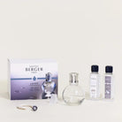 Maison Berger Paris Fragrance Lamp Starter Kit – Round Glass with lamp and fragrance bottles