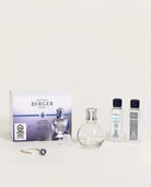 Maison Berger Paris Fragrance Lamp Starter Kit – Round Glass with lamp and fragrance bottles