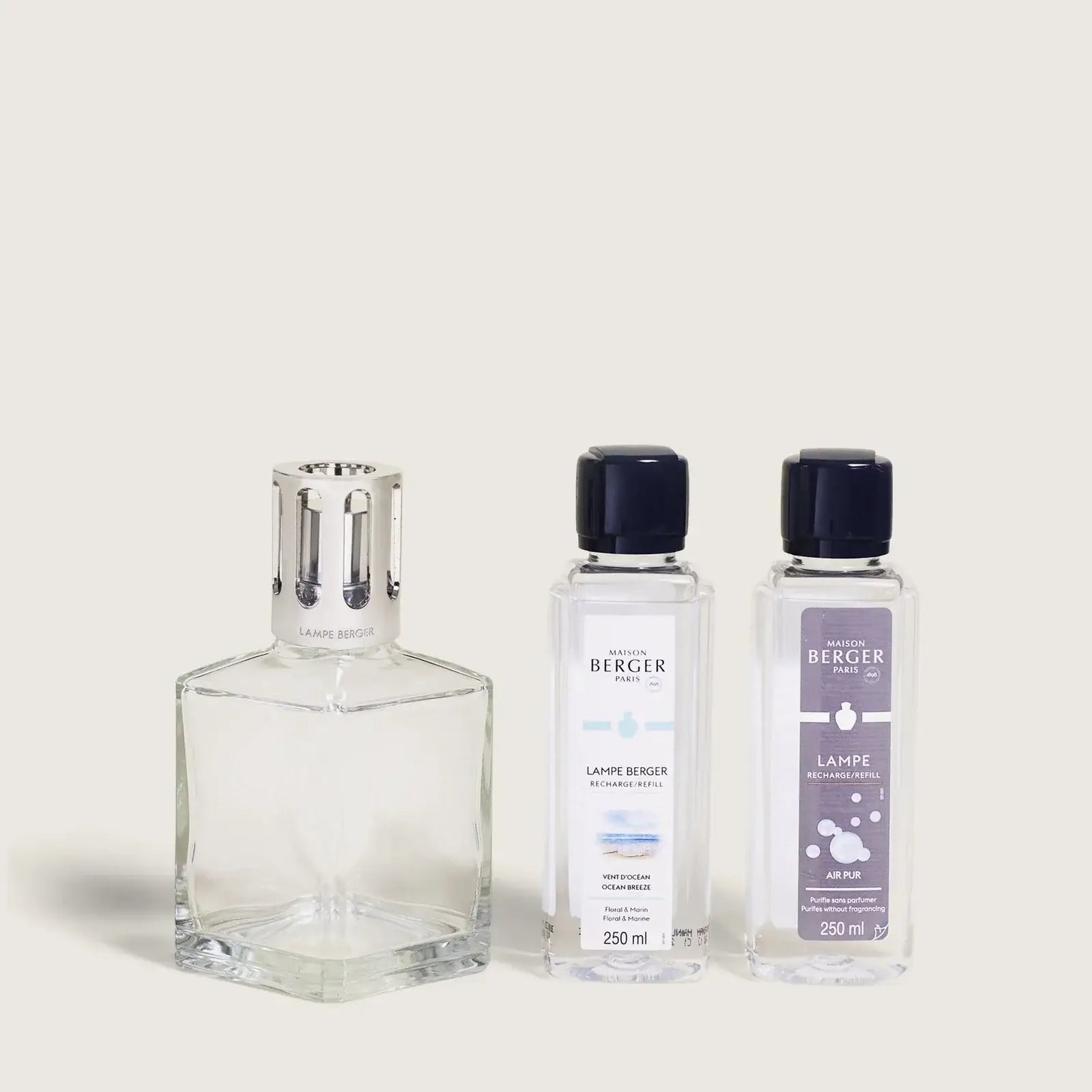 Maison Berger Paris Fragrance Lamp Starter Kit – Square Glass Lamp with Oil