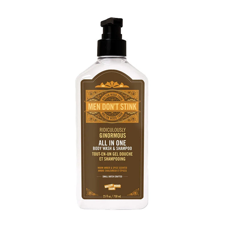 Walton Wood Farm Men Don't Stink Ginormous All In One 750ml 25oz bottle front — Cloud Nine Pajamas Edmonton