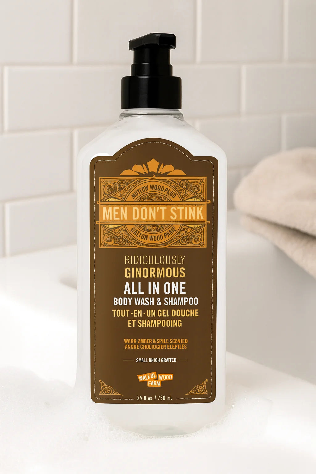 Walton Wood Farm Men Don't Stink Ginormous All In One body wash shampoo family size — Cloud Nine Pajamas