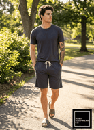 Men's Bamboo Sleep Shorts | Charcoal Gray | Bob's Sleepwear Co. - Bob's Sleepwear Co. - Cloud Nine Pajamas