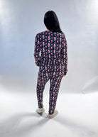 Merry Mugs Print Long Sleeve & Jogger Bamboo PJ Set woman's hot chocolate printe pj set in bamboo vintage whimsy, Georgia Rylan