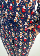 close up of the print Merry Mugs Print Long Sleeve & Jogger Bamboo PJ Set
