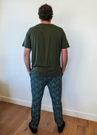 men's mistletoe print holiday jogger in bamboo by Bob's Sleepwear Co