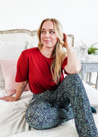 unisex printed holiday loungewear joggers bamboo bob's sleepwear co.