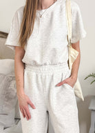 Modal Short Sleeve Jumpsuit | Grey