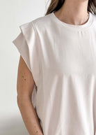 PJ Modal Tee/Wide Leg Pant Set Cream