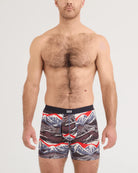 SAXX Vibe Xtra Soft Comfort Boxer Brief Mountain Top print front on model — Cloud Nine Pajamas Edmonton