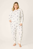 My Dog is my Valentine Peachy Jersey Jogger Set PJ Salvage featuring playful dog prints and heart sunglasses.