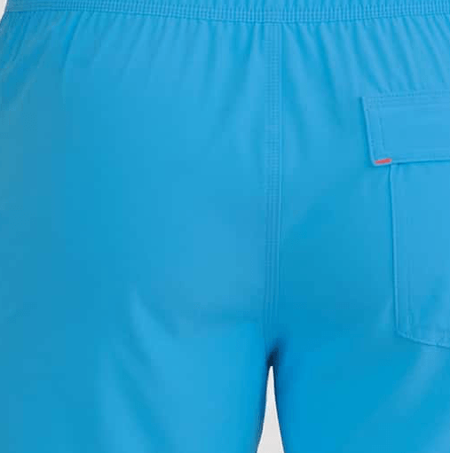 Oh Buoy 2N1 Volley Swim Short back view showing vibrant blue fabric and pocket detail.