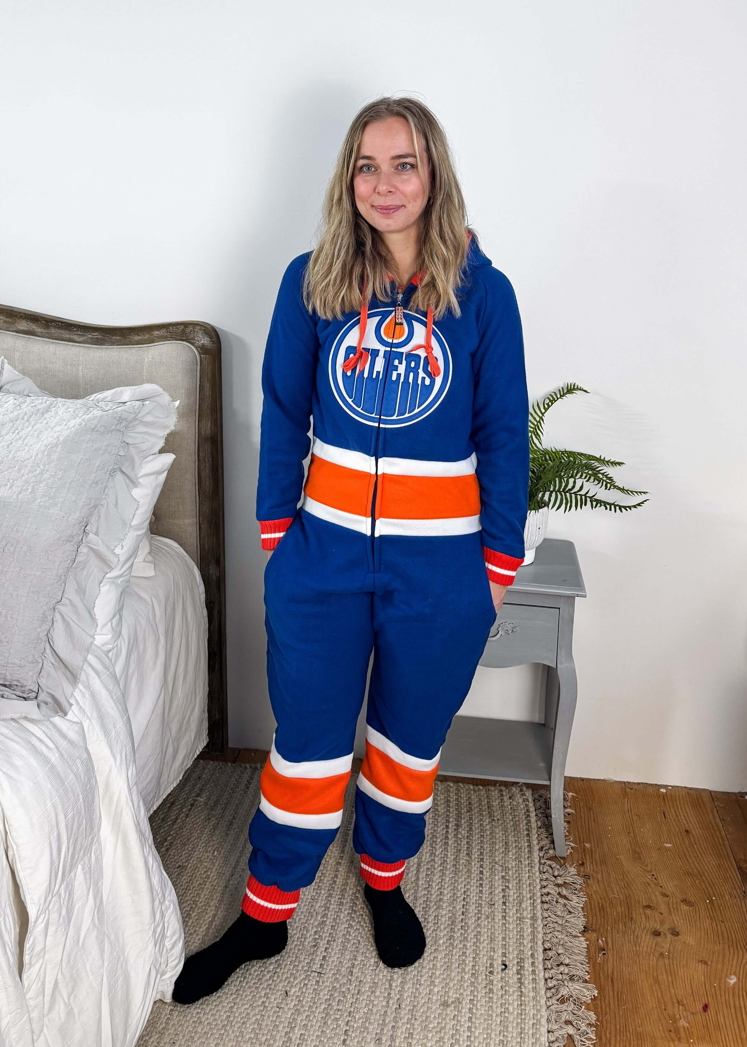 Edmonton Oilers Unisex Hockey Onesie Fleece | Hockey Sockey