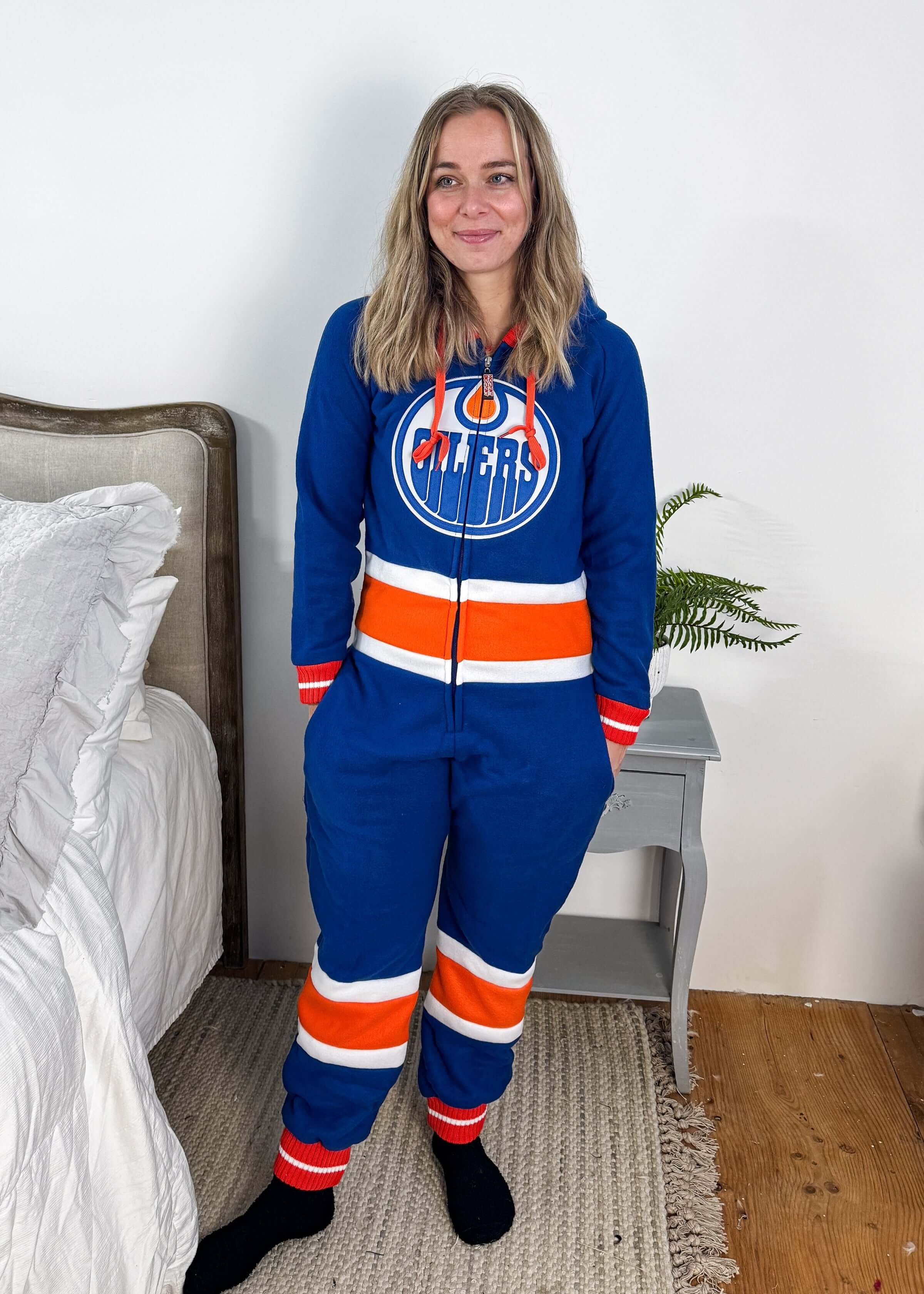 Edmonton Oilers Unisex Hockey Onesie Fleece | Hockey Sockey