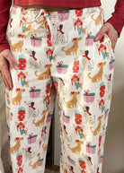 woman's flannel pj pants in dog print 100% cotton by Mahogany
