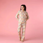 Paris Print Cotton Button Up Set | Mahogany - Mahogany - Cloud Nine Pajamas