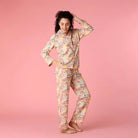 Paris Print Cotton Button Up Set | Mahogany - Mahogany - Cloud Nine Pajamas