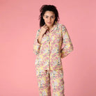Paris Print Cotton Button Up Set | Mahogany - Mahogany - Cloud Nine Pajamas
