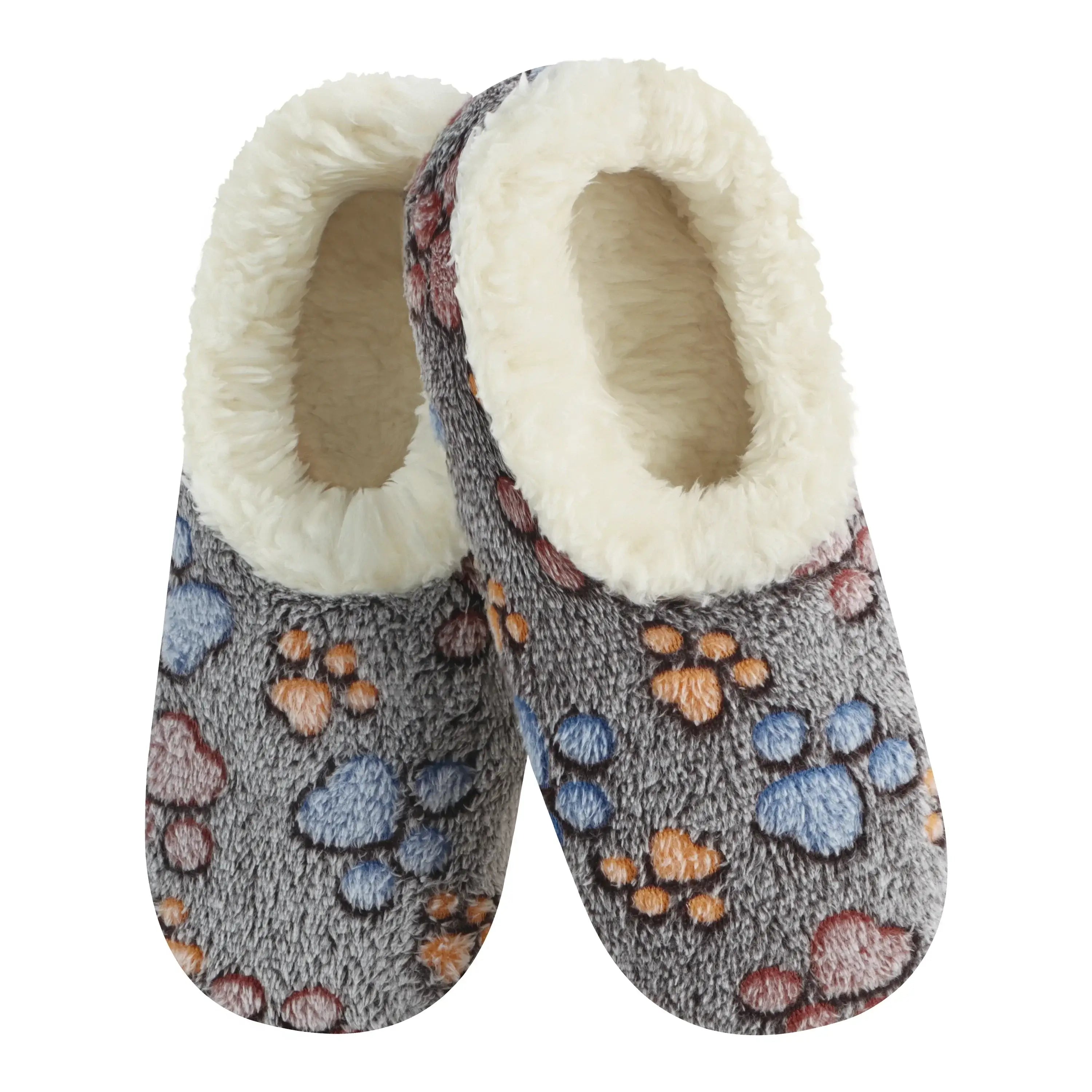 Snoozies Plush COZY Slipper Socks paw lovers black