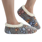 Snoozies Plush COZY Slipper Socks paw lovers black