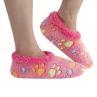 Snoozies Plush COZY Slipper Socks paw lovers pink