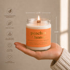 Prairie Creek Candle Peaches and Honey 8oz candle lifestyle — Cloud Nine Pajamas Edmonton