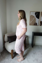 Pink Cherries Tee & Capri Cooling Bamboo Pajama Set | Georgia Rylan - Georgia Rylan - Cloud Nine Pajamas