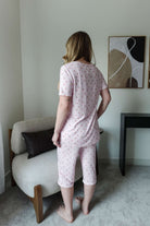 Pink Cherries Tee & Capri Cooling Bamboo Pajama Set | Georgia Rylan - Georgia Rylan - Cloud Nine Pajamas