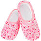 Snoozies Skinnies Lightweight Slipper Socks in Pinky Power Print - Non-skid Soles