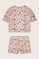 PJ Salvage Boyfriend Boxer Short PJ Set in Rosewater Sushi baby waffle knit — Cloud Nine Pajamas Edmonton