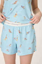 PJ Salvage - Boyfriend Peachy Waffle Tank & Boxer Set featuring playful patterns on a light blue background.