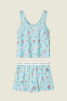 PJ Salvage - Boyfriend Peachy Waffle Tank & Boxer Set on a beige background