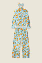 PJ Salvage Citrus Dreams 3-Piece PJ Set including top, pants, and eye mask with citrus print.