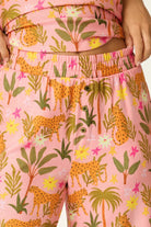 PJ Salvage In The Jungle leopard safari print long sleeve top and pant set in peachy jersey — Cloud Nine Pajamas Edmonton