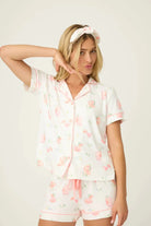 PJ Salvage Paloma Mama Sweet Sips 3-Piece Pajama Set featuring a woman in a cute pajama set with a playful design.