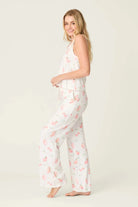PJ Salvage Paloma Mama Sweet Sips Long PJ Set - Butter Jersey in soft, floral print with relaxed tank top and pants.