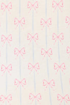 Playful Prints Cotton-Modal Long Sleeve Pajama Set by PJ Salvage in All Wrapped Up Pink Bow Print showing closeup of print