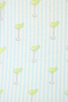 Playful Prints Cotton-Modal Long Sleeve Pajama Set by PJ Salvage in Salty Cadillac Light Blue Margarita Print showing close up of print