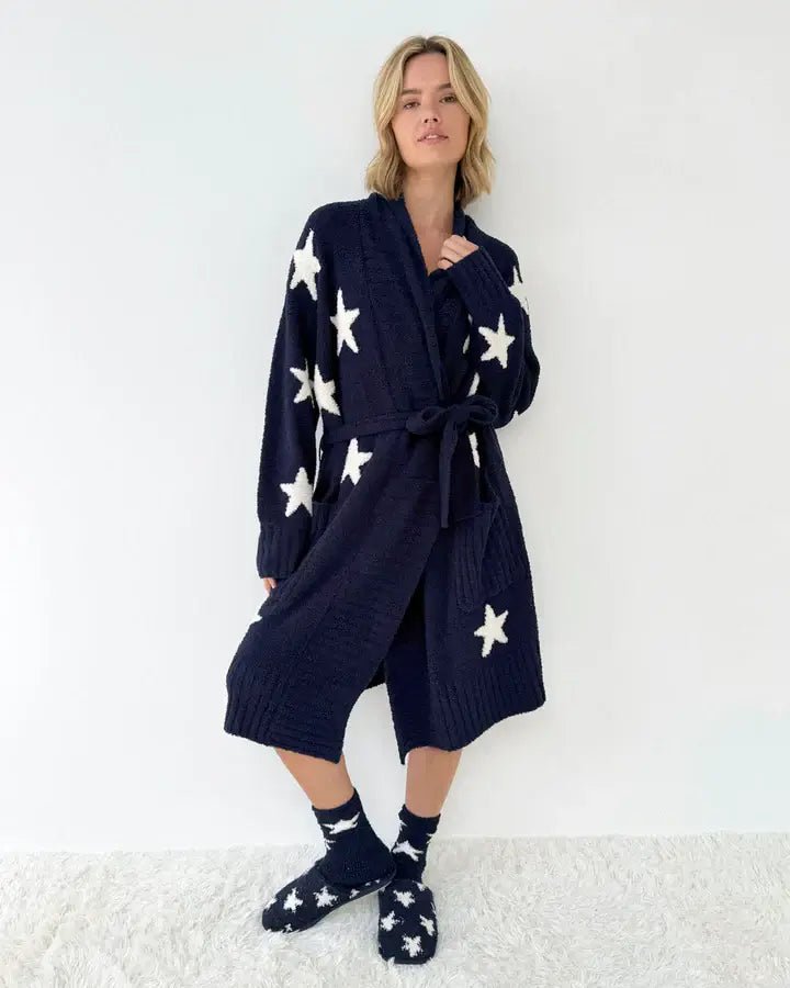 Pomona Fuzzy Yarn Robe Splendid | Ultra - Soft Chunky Chenille - Splendid - Cloud Nine Pajamas