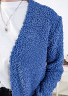 Popcorn Texture Open Summer Cardigan closeup showing texture