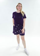 Purple Bows Print Tee & Short Bamboo PJ Set