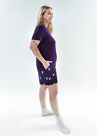 Purple Bows Print Tee & Short Bamboo PJ Set side view