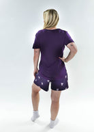 Purple Bows Print Tee & Short Bamboo PJ Set back view