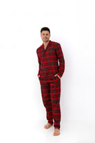 Philip Men's 100% Cotton Flannel PJ Set | Classic Red Plaid - Sensis Poland 