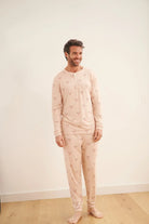 men's christmas pj jogger set reindeer print by bambi & birdie