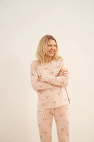 women's reindeer print holiday pj set by bambi & birdie