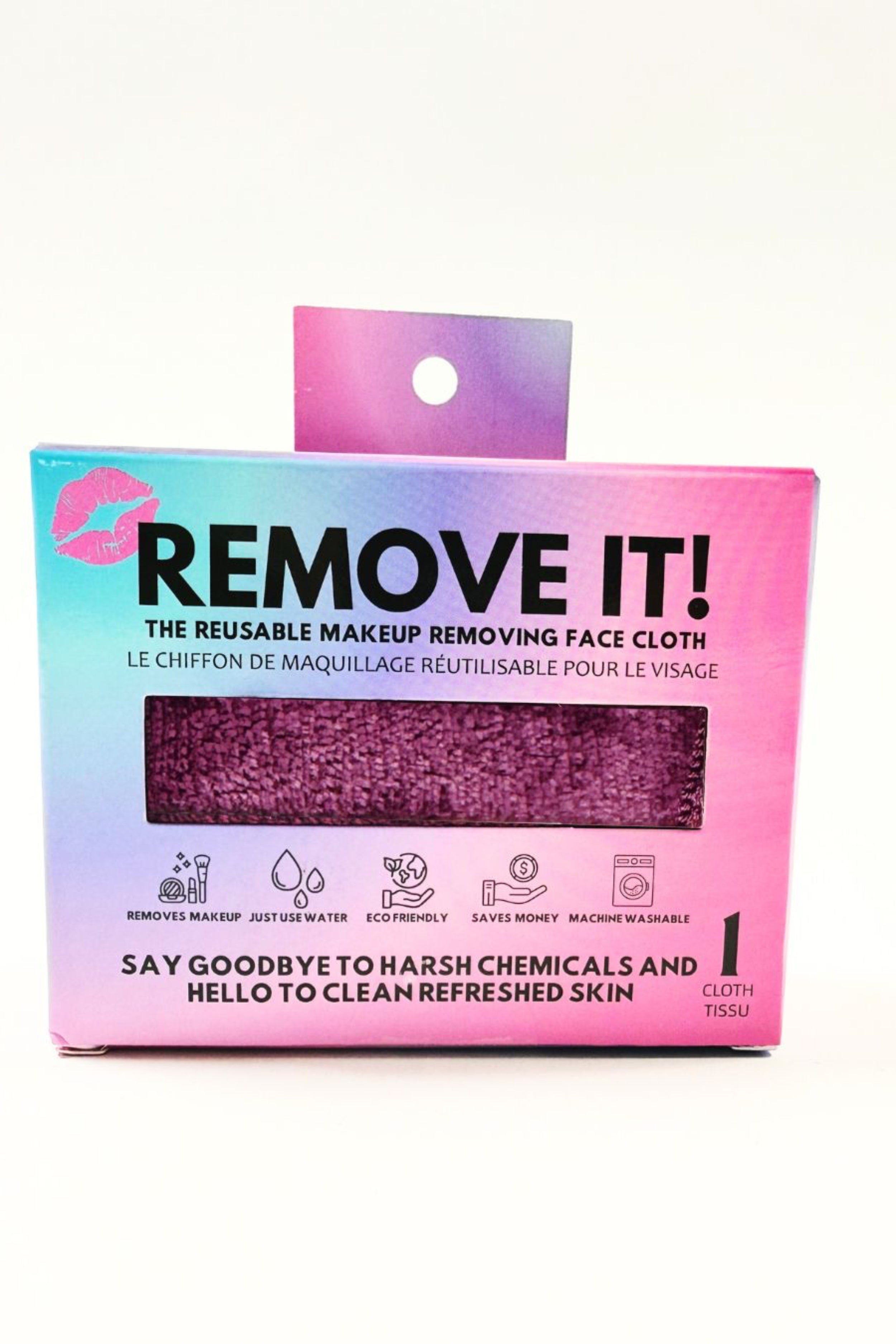 plum red Remove It Makeup Erasing Face Cloth - takes off all makeup and environmental debris with just water. Use 1000's of times!